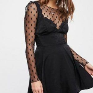 Free People Jills Black Swan Dress 0